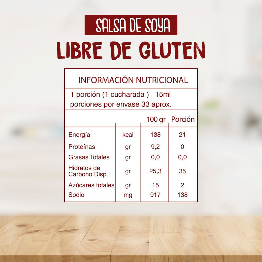 SALSA DE SOYA SIN GLUTEN(500 CC)
