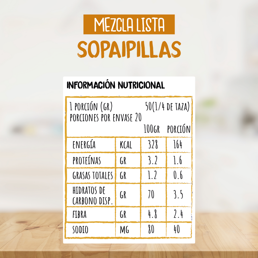 Mezcla Lista para SOPAIPILLAS Sin Gluten (1 KG)